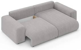 Colțar gri deschis extensibil/cu spațiu de depozitare cu tapițerie din catifea reiată (cu colț variabil) Luma – Ropez