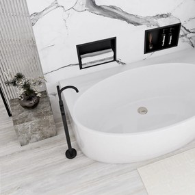 Raft incastrat pentru baie 30x30 negru mat