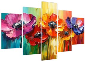 Tablou - Cinci flori colorate (150x105 cm)
