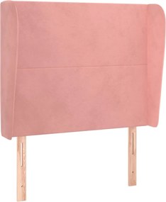 vidaXL Tăblie de pat cu aripioare, roz, 83x23x118/128 cm, catifea