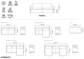 Canapea albastră extensibilă/cu spațiu de depozitare 216 cm Nanea – Makamii