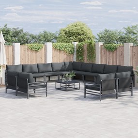 vidaXL Set de canapele pentru grădină 14 pcs Antracit Oțel