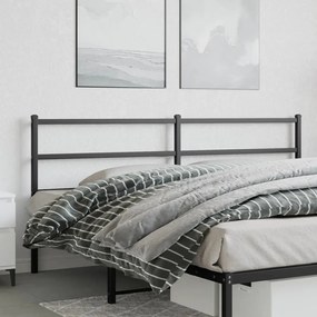355401 vidaXL Tăblie de pat metalică, negru, 180 cm