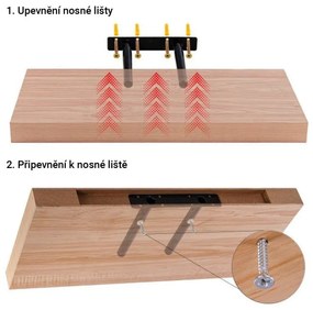 Stilista Raft de perete, alb lucios, 30 cm, 2 bucăți
