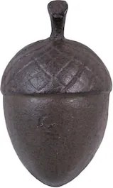 Opritor de ușă din fontă în formă de ghindă, maro antichizat, finisaj mat, 13×7,5×7,3 cm, „Acorn"