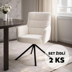 Set - 2 scaune de dining rotative AVENBERG TESSA - Alb