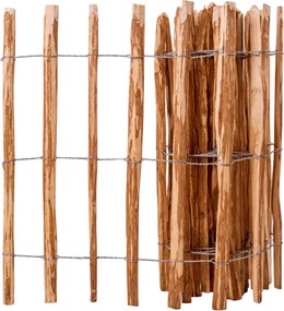 vidaXL Gard din șipci, 90 x 500 cm, lemn de alun