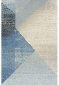 Covor lana Wido albastru forme geometrice 120 X 170