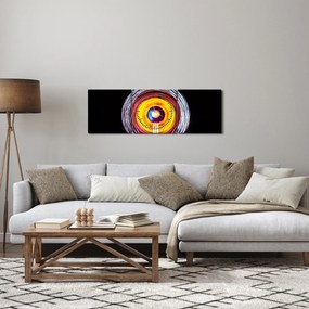 Tablou cu lumini în cerc (cu ceas) (90x30 cm)