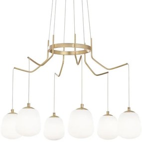 Lustră LED pe cablu Ideal Lux KAROUSEL 6xG9/3W/230V d. 72 cm alamă