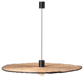 Lustră pe cablu COSTAS 1xE27/15W/230V d. 100 cm neagră/ratan FARO 68590-70