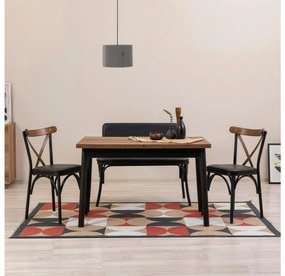 Set mobilier sufragerie Duvasa 22 (negru) (pentru 4 persoane). 1093793