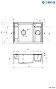 Chiuvetă magnetică din granit, 1,5-cuve, Magnetic, ZRM_T503