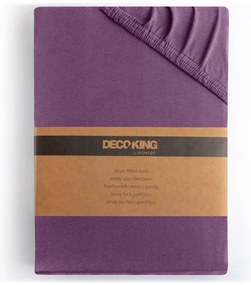 Cearceaf mov din jerseu cu elastic 220x200 cm Amber – Restilo