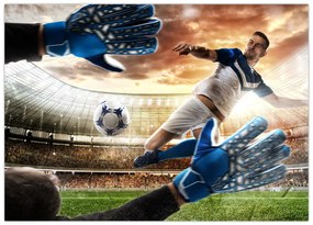 Tablou pe sticlă - Fotbalist (70x50 cm)