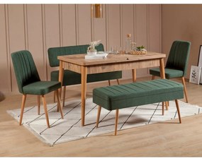 Set mobilier sufragerie Vlasta 2 (pin atlantic + verde) (pentru 6 persoane). 1073074
