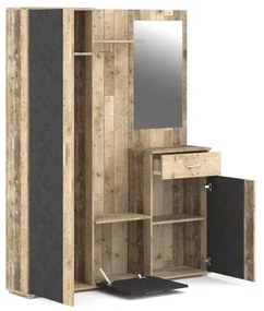 Mobilier de hol NOLAN cu oglindă, maro/grafit