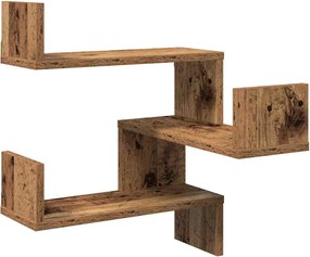 vidaXL Rafturi colțar perete 2 buc. lemn vechi 40x40x49,5 cm lemn