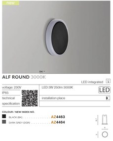 Spot LED incastrabil de exterior ambiental IP65 ALF ROUND negru