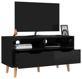 Comoda TV, negru extralucios, 90x40x48,5 cm, PAL 1, negru foarte lucios