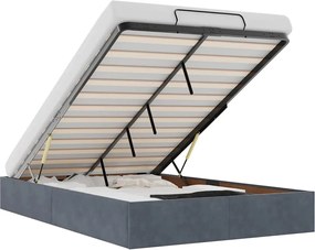 vidaXL Cadru pat otoman fără saltea Gri închis 120x190 cm catifea