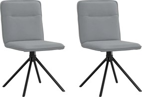 vidaXL Scaune de bucătărie, 2 buc., gri deschis, material textil