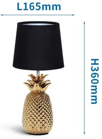 Lampă de masă 1xE14/40W/230V aurie/neagră Aigostar