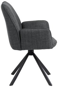 Set de scaune de sufragerie gri închis cu cotiere 2 buc. tapițat Glenda – Actona