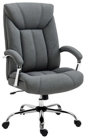 Vinsetto Scaun de birou cu funcție de balans, scaun ergonomic cu brațe capitonate, suport pentru cap ajustabil, scaun de birou rotativ cu spătar din nailon Gri 65 x 78 x 110-118 cm | Aosom Romania