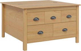 vidaXL Masă de cafea cu sertar Hill Maro miere 79.5 x 79.5 x 49 cm