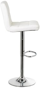 Scaune de bar albe cu înălțime ajustabilă 2 buc. din imitație de piele (înălțime șezut 93 cm) – Casa Selección