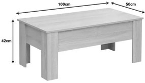 Masuta de cafea RIWA cu blat extensibil 100x50 cm, stejar sonoma