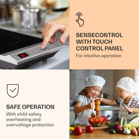 Klarstein MisterCook, placă infraroșie, 2000W, 90-650 ° C, timer shut-off, argintiu