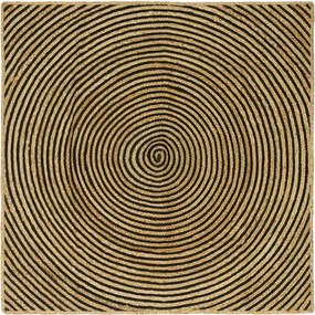 vidaXL Covor Natural și Negru 160 x 160 cm Iută