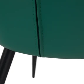 Scaun de masă, piele ecologică verde/metal, KALINA