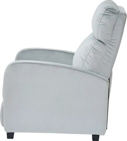 Fotoliu de relaxare, Spatar Rabatabil 135°, Suport picioare extensibil, Catifea, Gri Velvet-39