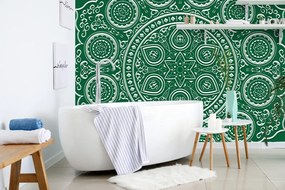 Tapet autoadeziv Mandala etnică delicată în design verde
