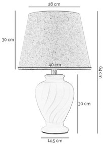 Lampă de masă ONLI VORTICE 1xE27/22W/230V 64 cm crem