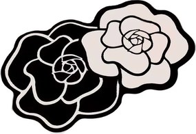Covoraș de baie alb-negru 60x100 cm Bungari Rose – Foutastic