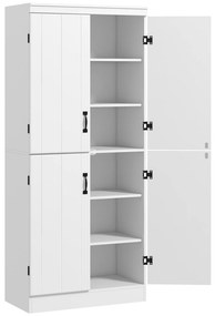 HOMCOM Armoire de cuisine buffet de salle à manger cu 4 uşi 6 rafturi de depozitare stil modern 76 x 40 x 177 cm alb | Aosom Romania