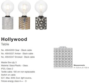 Veioza design modern Hollywood, sticla transparenta 46645000 NL