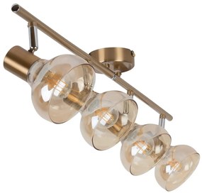Lustra aplicata design modern Holly 4L auriu/amber