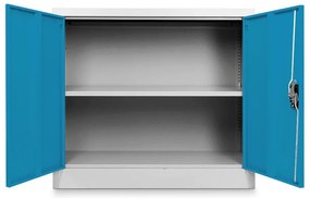Dulap metalic universal jos 90 x 40 x 80 cm, încuietoare cilindrică, albastru - ral 5012