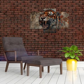 Tablou - Tigru din Cărămizi (90x60 cm)