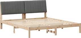 vidaXL Cadru de pat cu headboard Maro 180 x 200 cm Lemn de pin masiv