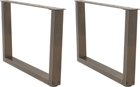 vidaXL Picioare pentru măsuță de cafea în formă de V, 2 buc., oțel natural, 70x(42-43,3) cm