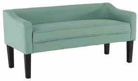 Banca cu tapiterie textil verde menta si picioare lemn negru FIRONA 127x57x60 cm