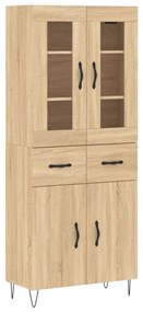 3198564 vidaXL Dulap înalt, stejar sonoma, 69,5x34x180 cm, lemn compozit