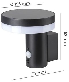 Aplică LED solară cu senzor SOLARIS3 LED/5,5W/3,7V 4000K IP44