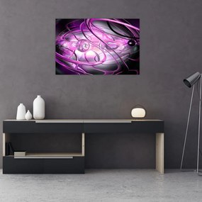 Tabloul cu abstracție frumoasă în violet (90x60 cm)